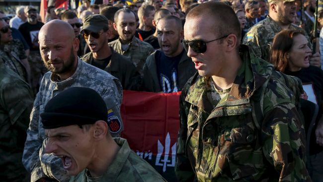 Вече Правого сектора в Киеве, Украина. Архивное фото Вече Правого сектора в Киеве, Украина. Архивное фото