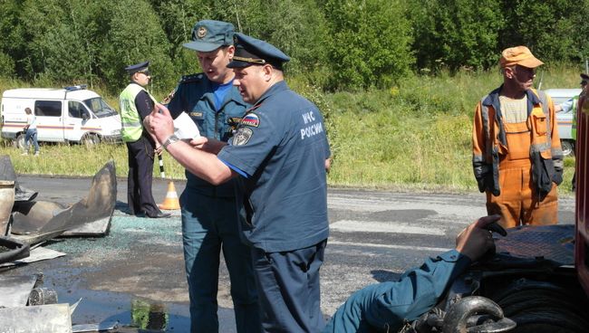 На месте ДТП с участием рейсового автобуса в Козульском районе Красноярского края