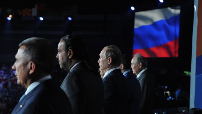 Президент России В.Путин на церемонии открытия XVI чемпионата по водным видам спорта Президент России В.Путин на церемонии открытия XVI чемпионата по водным видам спорта