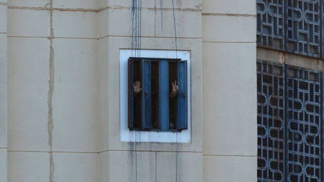 Заключенные в тюрьме, Израиль. Архивное фото Заключенные в тюрьме, Израиль. Архивное фото