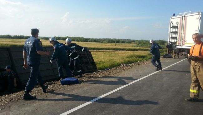 Столкновение автобусов на 125 километре трассы Хабаровск — Комсомольск-на-Амуре в районе озера Гасси
