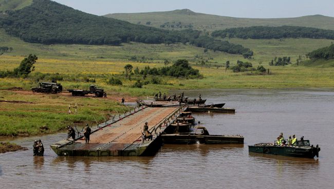 Учения подразделений армии ВВО. Архивное фото