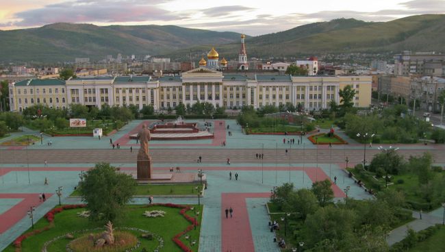 Центральная площадь города Читы, архивное фото Центральная площадь города Читы, архивное фото