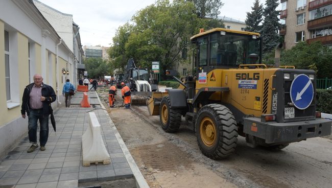 Работы по благоустройству улиц в центре Москвы Работы по благоустройству улиц в центре Москвы