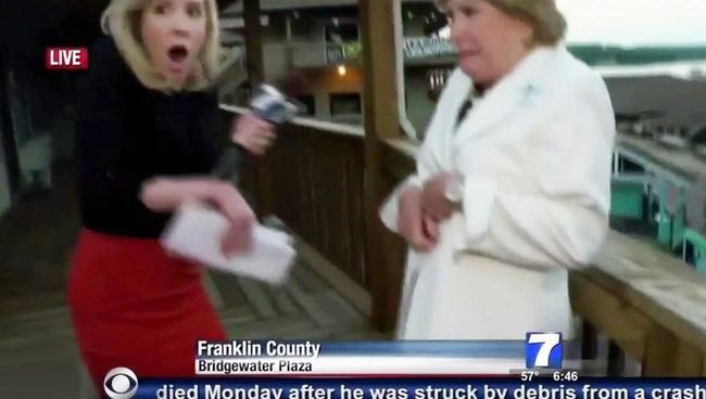 Корреспондент Элисон Паркер в прямом эфире телеканала WDBJ7 во время стрельбы