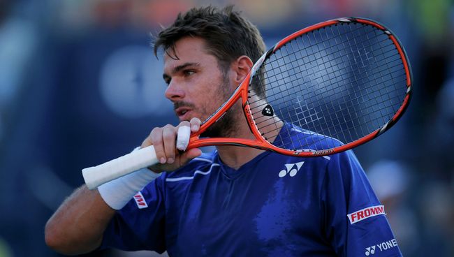 Швейцарский теннисист Станислас Вавринка на матче US Open Швейцарский теннисист Станислас Вавринка на матче US Open