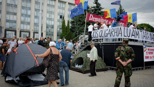 Акции протеста в Кишиневе. Архивное фото Акции протеста в Кишиневе. Архивное фото