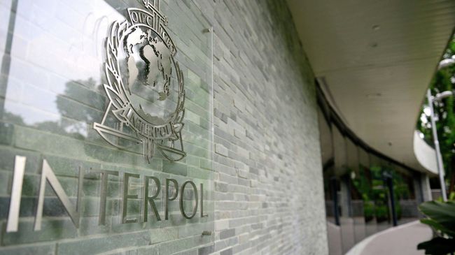 Логотип международной организация уголовной полиции – Интерпол. Архивное фото Логотип международной организация уголовной полиции – Интерпол. Архивное фото
