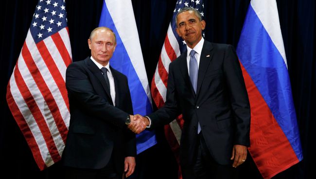 Владимир Путин и Барак Обама Владимир Путин и Барак Обама