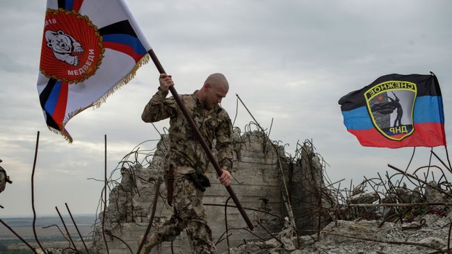 Мероприятия на Саур-Могиле в ознаменование 72-й годовщины освобождения Донбасса от немецко-фашистских захватчиков. Архивное фото
