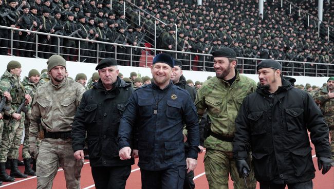 Глава Чеченской Республики Рамзан Кадыров вовремя проверки боеготовности подразделений специального назначения в Грозном, Чечня. Архивное фото Глава Чеченской Республики Рамзан Кадыров вовремя проверки боеготовности подразделений специального назначения в Грозном, Чечня. Архивное фото