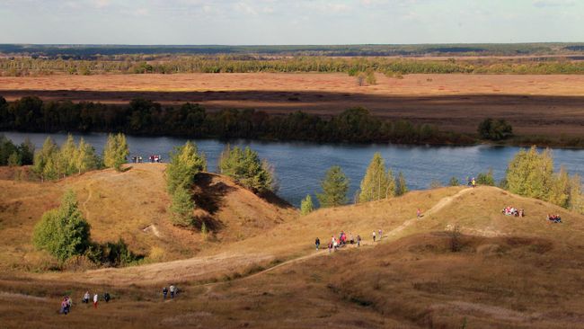 Высокий берег реки Оки в селе Константиново Рязанской области, где прошел Всероссийский есенинский праздник поэзии Звени, звени, златая Русь!