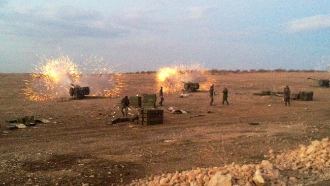 Сирийская артиллерия ведет огонь по террористам на севере провинция Хама