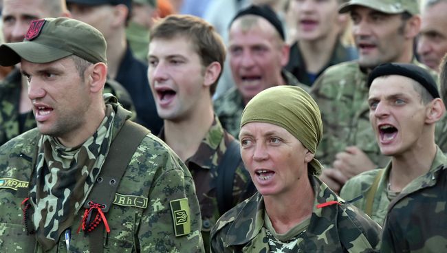 Активисты организации Правой сектор. Архивное фото Активисты организации Правой сектор. Архивное фото