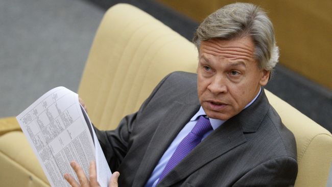 Председатель комитета Государственной Думы РФ по международным делам Алексей Пушков на пленарном заседании Государственной Думы РФ. Архивное фото