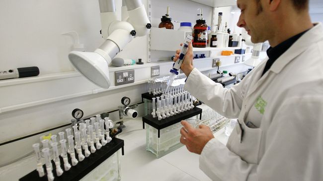Лаборант проверяет образцы тестирования на допинг