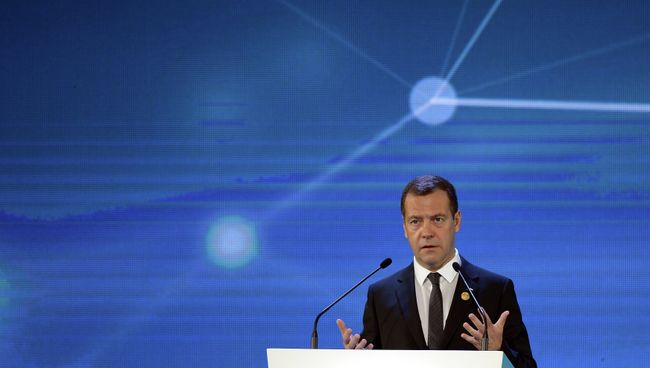 Председатель правительства РФ Дмитрий Медведев на форуме АТЭС