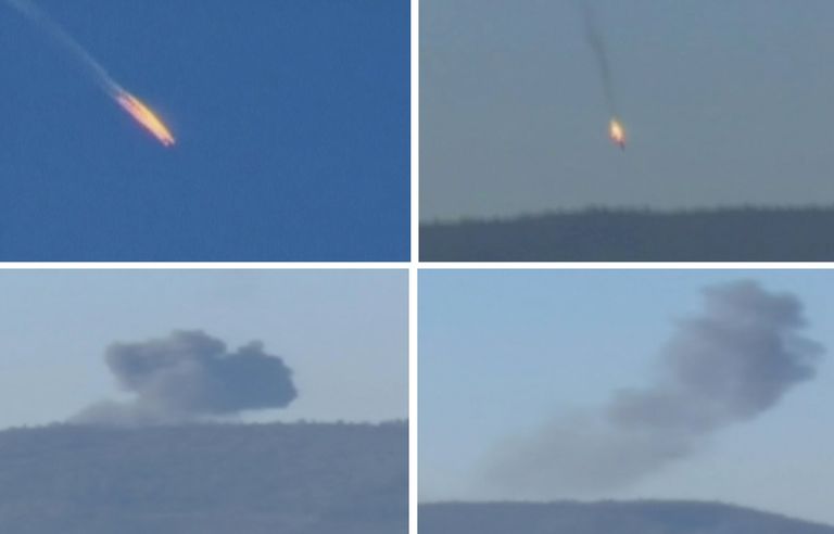 Самолет Су-24, потерпевший крушение на границе Сирии и Турции Самолет Су-24, потерпевший крушение на границе Сирии и Турции