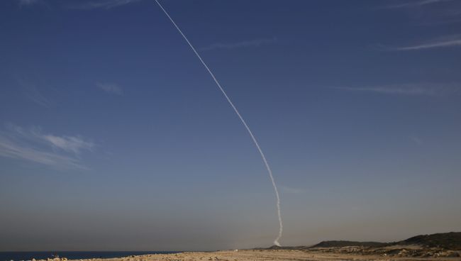 Пробный пуск противоракеты комплекса Хец-3 (Стрела-3) в Израиле Пробный пуск противоракеты комплекса Хец-3 (Стрела-3) в Израиле