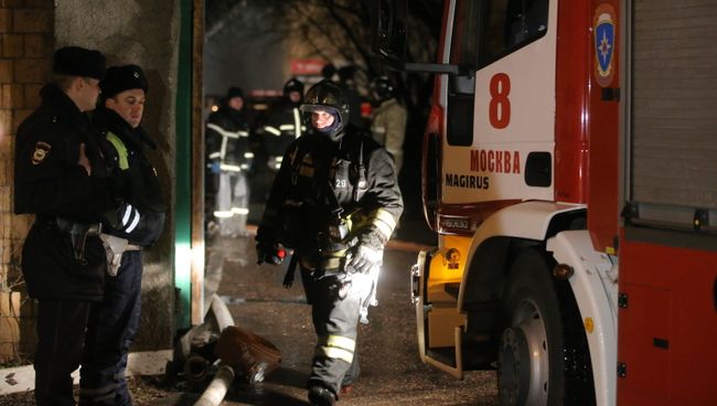 Пожар на Тушинском машиностроительном заводе в Москве