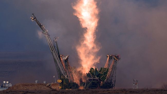Старт космического корабля с космодрома Байконур. Архивное фото Старт космического корабля с космодрома Байконур. Архивное фото