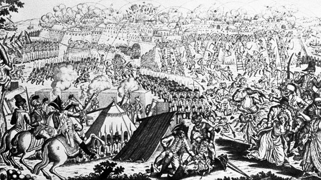 Гравюра Штурм Измаила 11-22 декабря 1790 года под командованием А.Суворова. Государственный Исторический музей. Репродукция. Архив Гравюра Штурм Измаила 11-22 декабря 1790 года под командованием А.Суворова. Государственный Исторический музей. Репродукция. Архив