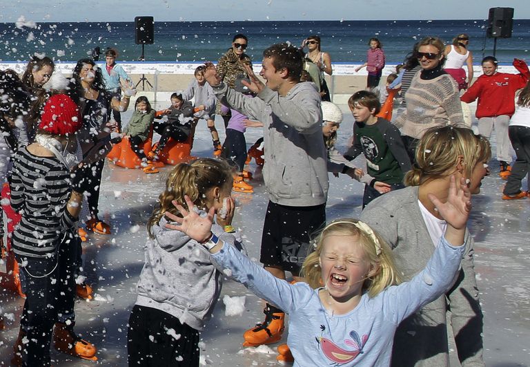 Каток на пляже Bondi Beach, Сидней, Австралия Каток на пляже Bondi Beach, Сидней, Австралия