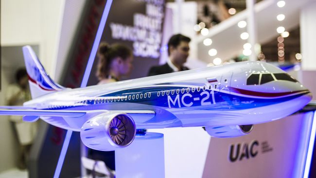 Макет российского пассажирского самолета МС-21. Архивное фото