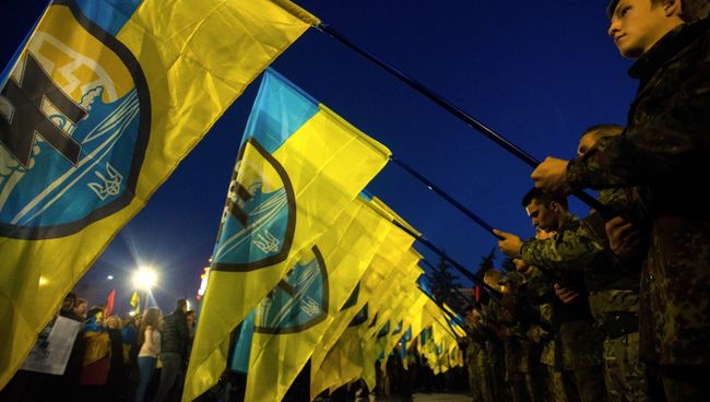 Участники марша по случаю 72-й годовщины образования Украинской повстанческой армии в Харькове. Архивное фото Участники марша по случаю 72-й годовщины образования Украинской повстанческой армии в Харькове. Архивное фото