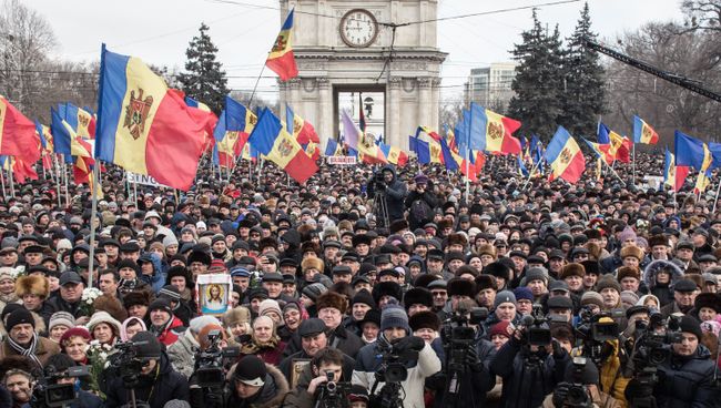 Акция протеста в Молдавии. Архивное фото