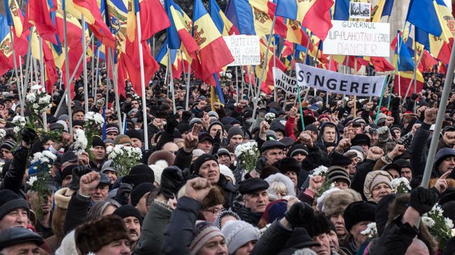 Акция протеста в Молдавии