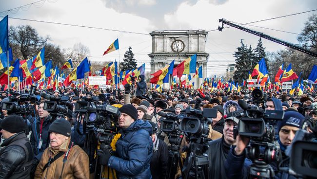 Акция протеста в Молдавии. Архивное фото.