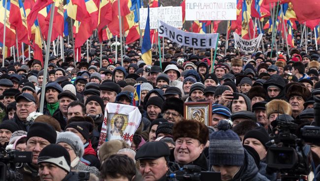 Акция протеста в Молдавии