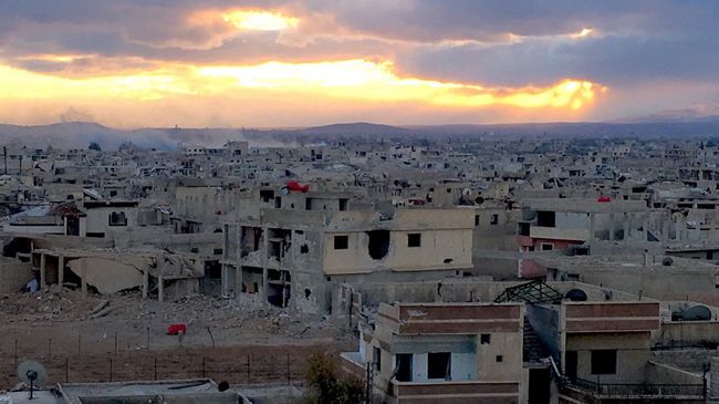Пригород Дамаска Дарайа, где бойцами Сирийской арабской армии ведутся боевые действия против отрядов террористов. Архивное фото