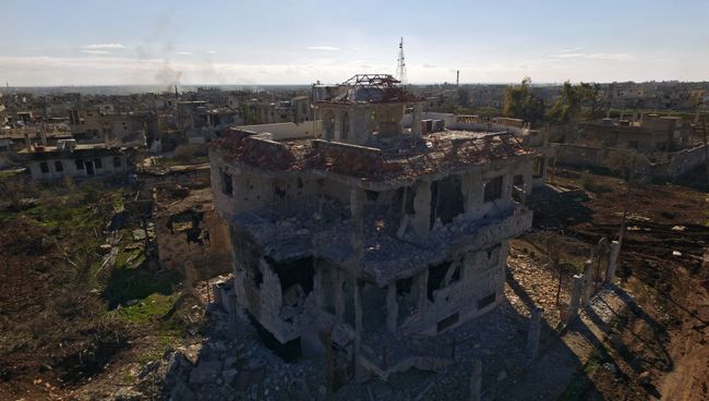 Освобожденный от террористов ИГ город Шейх-Мискин в сирийской провинции Дераа. Архивное фото