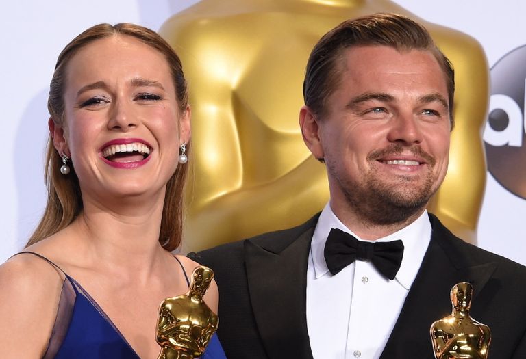 Леонардо Ди Каприо и Бри Ларсон на 88-й церемонии вручения премии Оскар в Голливуде, США Леонардо Ди Каприо и Бри Ларсон на 88-й церемонии вручения премии Оскар в Голливуде, США