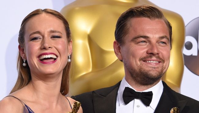 Леонардо Ди Каприо и Бри Ларсон на 88-й церемонии вручения премии Оскар в Голливуде, США Леонардо Ди Каприо и Бри Ларсон на 88-й церемонии вручения премии Оскар в Голливуде, США