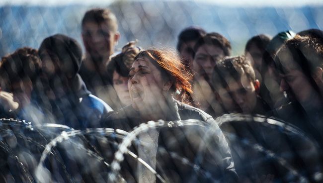 Беженцы на границе Греции и Македонии. Архивное фото