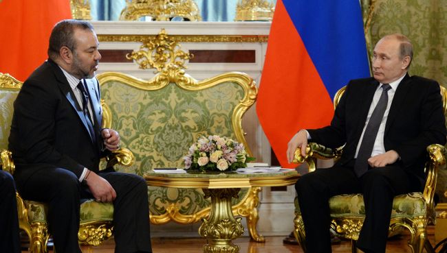 Президент России Владимир Путин и король Марокко Мухаммед VI . Архивное фото