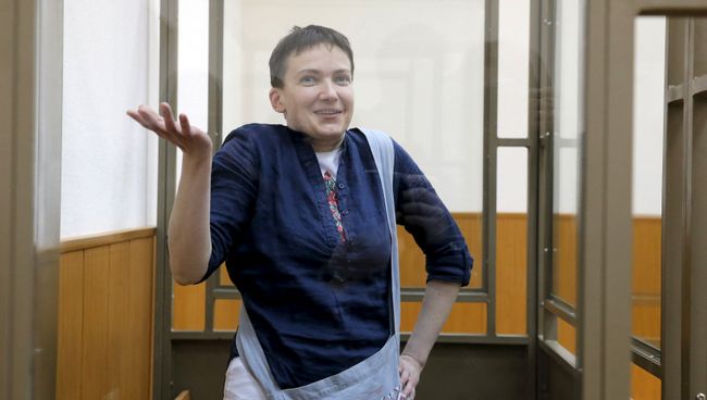 Гражданка Украины Надежда Савченко в зале заседаний Донецкого городского суда Ростовской области. Архивное фото