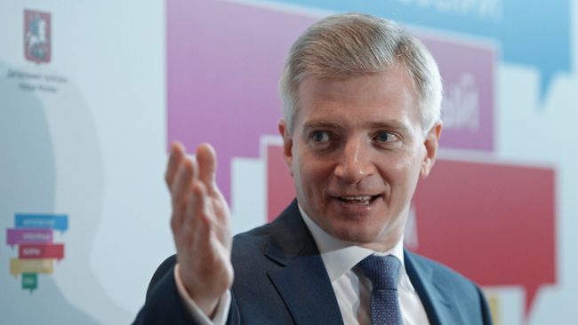 Руководитель департамента культуры города Москвы Александр Кибовский на Московском культурном форуме 2016 в Центральном выставочном зале Манеж в Москве