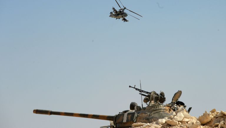 Боевое применение российского вертолета Ка-52 в Сирии Боевое применение российского вертолета Ка-52 в Сирии