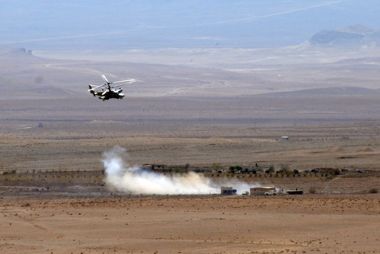 Боевое применение российского вертолета Ка-52 в Сирии Боевое применение российского вертолета Ка-52 в Сирии