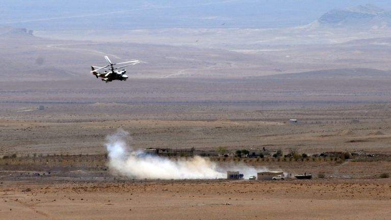 Боевое применение российского вертолета Ка-52 в Сирии Боевое применение российского вертолета Ка-52 в Сирии