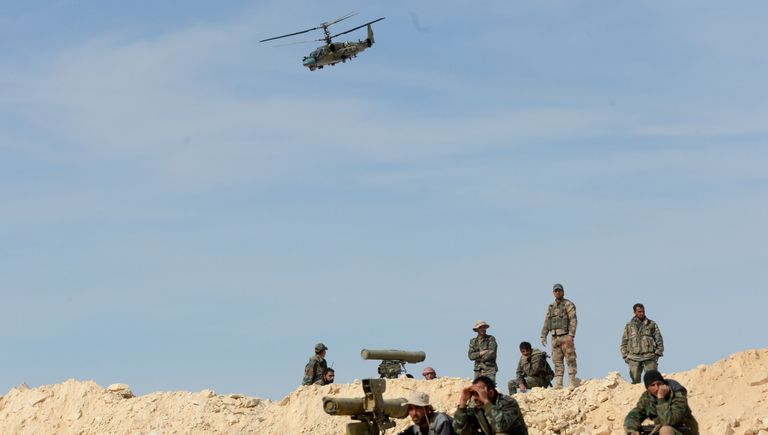 Боевое применение российского вертолета Ка-52 в Сирии Боевое применение российского вертолета Ка-52 в Сирии