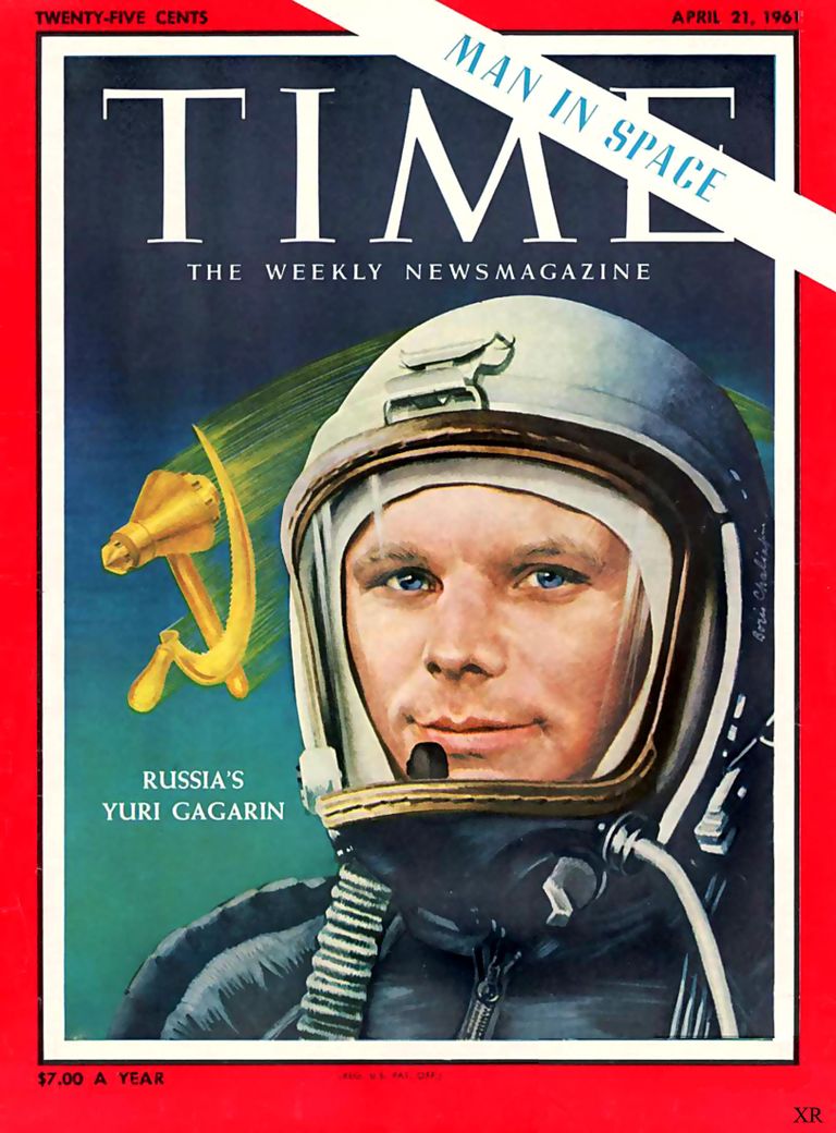 Обложка журнала Time Magazine с портретом Юрия Гагарина