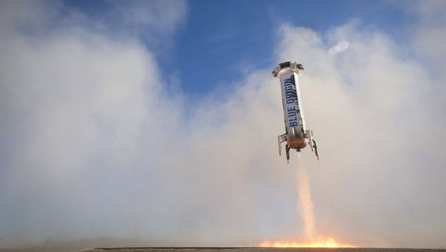 Посадка ракеты New Shepard в Западном Техасе Посадка ракеты New Shepard в Западном Техасе