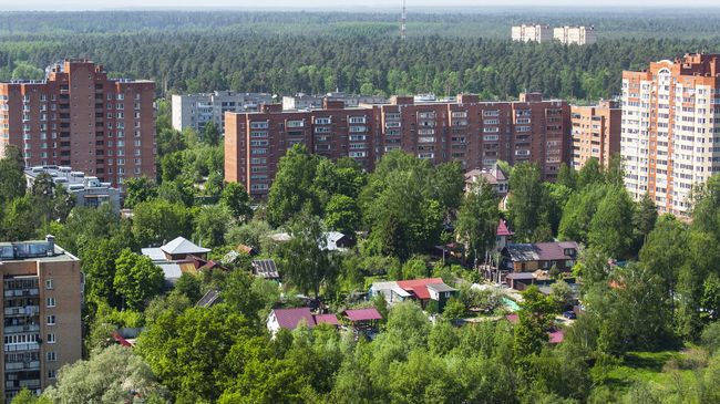 Вид на город Пушкино. Архивное фото