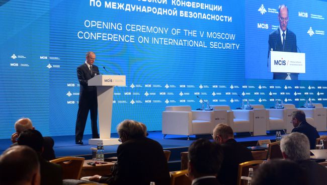 Секретарь Совета безопасности РФ Николай Патрушев на V Московской конференции по международной безопасности Секретарь Совета безопасности РФ Николай Патрушев на V Московской конференции по международной безопасности