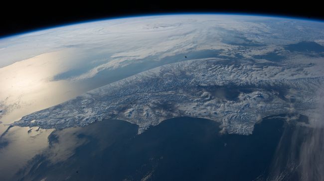 Вид на Берингово море со МКС. Архивное фото Вид на Берингово море со МКС. Архивное фото
